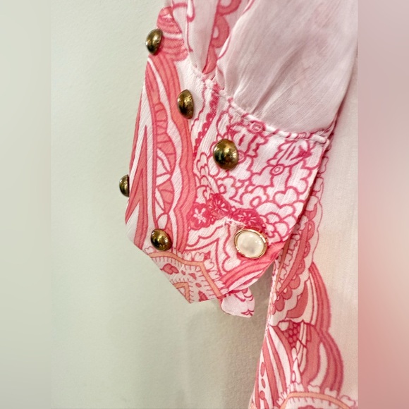 Elegant Pink Paisley Maxi Dress Size XXL - Picture 8 of 11